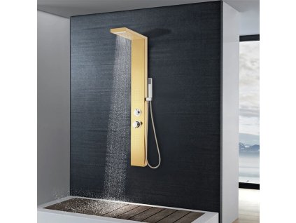 vidaXL Sprchový panelový systém nehrdzavejúca oceľ 201 zlatý