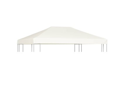 vidaXL Strieška na altánok 310 g/m² 4x3 m krémovo-biela