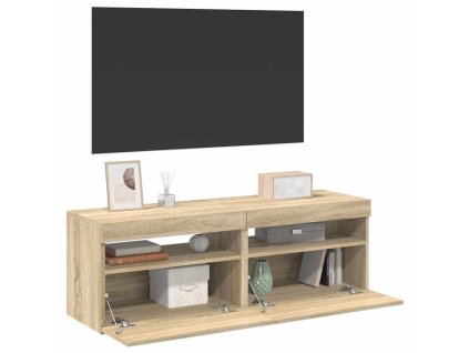 vidaXL TV skrinky s LED svetlami 2 ks dub sonoma 60x35x40 cm
