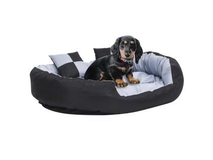 vidaXL Obojstranný a umývateľný vankúš pre psa sivo-čierny 110x80x23cm