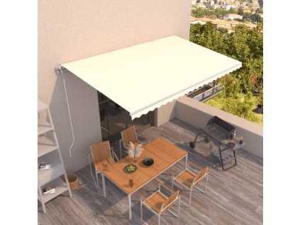 vidaXL Automatická zaťahovacia markíza 500x300 cm krémová
