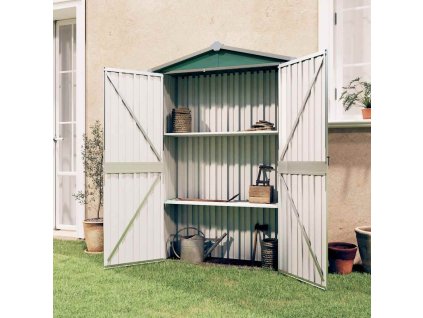 vidaXL Záhradná kôlňa zelená 116x45x175 cm pozinkovaná oceľ