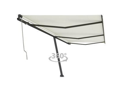 vidaXL Samostatne stojaca automatická markíza 600x350 cm krémová