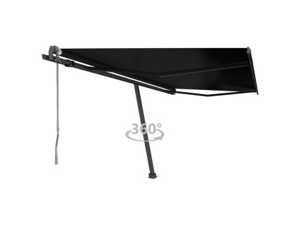 vidaXL Samostatne stojaca automatická markíza 400x300 cm antracitová
