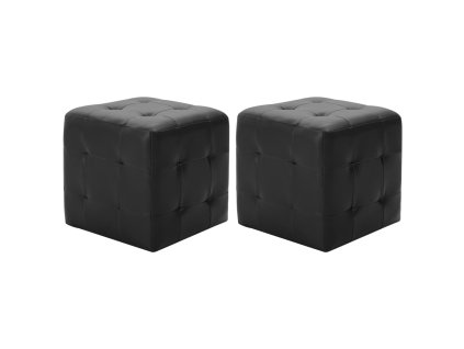 vidaXL Taburetky 2 ks čierne 30x30x30 cm umelá koža