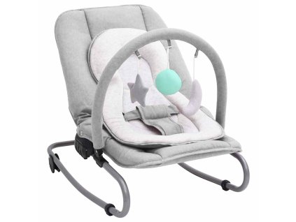 vidaXL Dojčenské ležadlo svetlosivé oceľ