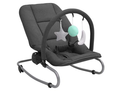 vidaXL Dojčenské ležadlo antracitové oceľ