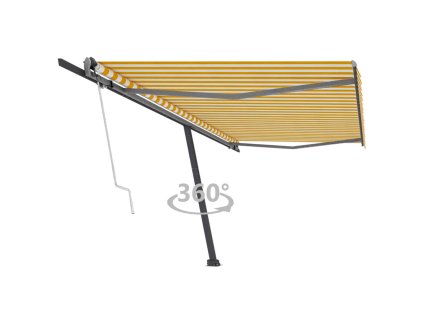 vidaXL Samostatne stojaca automatická markíza 500x300 cm žlto-biela