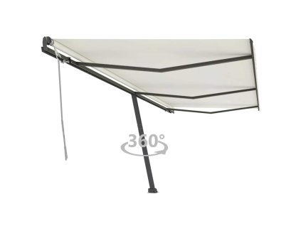 vidaXL Samostatne stojaca ručne zaťahovacia markíza 600x300 cm krémová