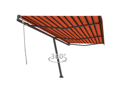 vidaXL Voľne stojaca ručne zaťahovacia markíza 600x300cm oranžovohnedá