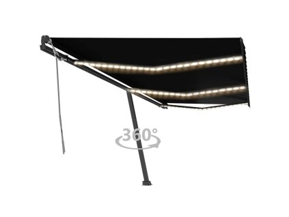 vidaXL Ručne zaťahovacia markíza s LED 600x300 cm antracitová