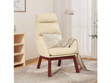 vidaXL Relaxačné kreslo krémové látkové