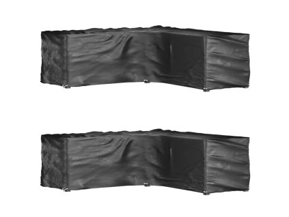 vidaXL Kryty na záhradný nábytok v tvare L 2ks 16 očiek 285x285x90 cm
