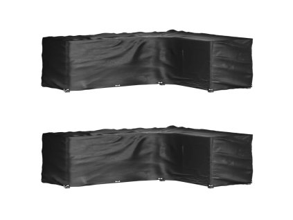 vidaXL Kryty na záhradný nábytok v tvare L 2ks 18 očiek 285x220x80 cm