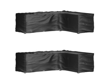 vidaXL Kryty na záhradný nábytok v tvare L 2ks 16 očiek 260x210x80 cm