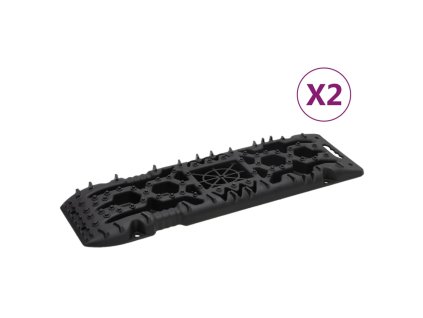 vidaXL Trakčné dosky 2 ks čierne 107x31x7 cm nylon