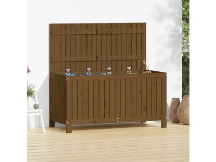 vidaXL Záhradný úložný box medovo-hnedý 121x55x64 cm masívna borovica