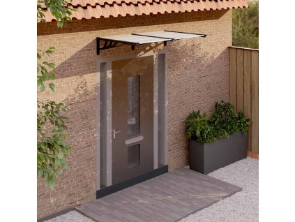 vidaXL Vchodová strieška čierna a priehľadná 152,5x90 cm polykarbonát