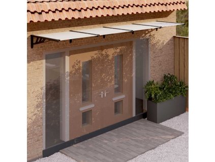 vidaXL Vchodová strieška čierna a priehľadná 396x90 cm polykarbonát