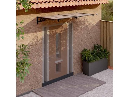 vidaXL Vchodová strieška čierna 199x90 cm polykarbonát