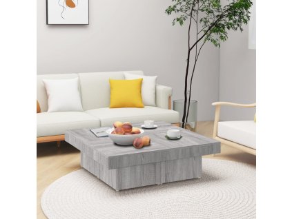 vidaXL Konferenčný stolík sivý sonoma 90x90x28 cm spracované drevo