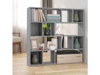 vidaXL Knižnica/deliaca stena sivá sonoma 105x24x102 cm