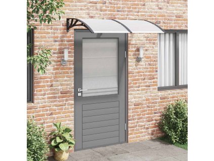 vidaXL Vchodová strieška čierna a priehľadná 150x75 cm polykarbonát