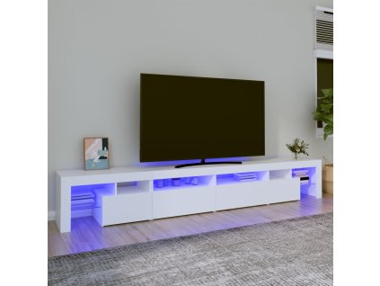 vidaXL TV skrinka s LED svetlami biela 260x36,5x40 cm