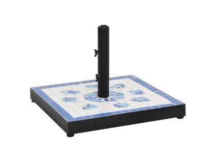 vidaXL Stojan na slnečník modrý a biely štvorcový 12 kg
