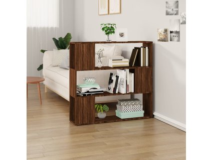 vidaXL Knižnica/deliaca stena hnedý dub 100x24x94 cm