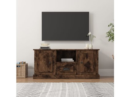 vidaXL TV skrinka dymový dub 100x35,5x45 cm kompozitné drevo