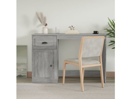 vidaXL Stolík so zásuvkami sivý sonoma 115x50x75 cm kompozitné drevo