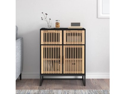 vidaXL Komoda čierna 60x30x75 cm kompozitné drevo