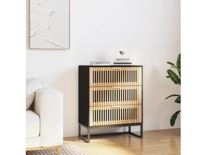 vidaXL Komoda čierna 60x30x75 cm kompozitné drevo