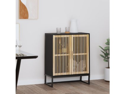 vidaXL Komoda čierna 60x30x75 cm kompozitné drevo