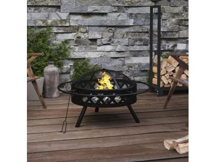 vidaXL Prenosné ohnisko s kutáčom 70 cm XXL oceľ