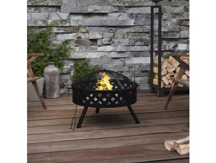 vidaXL Prenosné ohnisko s kutáčom 58 cm XXL oceľ