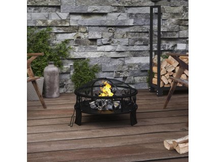 vidaXL Prenosné ohnisko s kutáčom 50 cm XXL oceľ