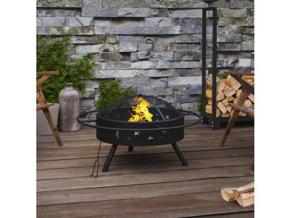 vidaXL Prenosné ohnisko s kutáčom 70 cm XXL oceľ