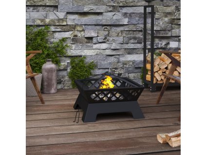 vidaXL Prenosné ohnisko s kutáčom 50 cm XXL oceľ