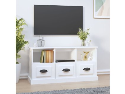 vidaXL TV skrinka biela 100x35x50 cm kompozitné drevo