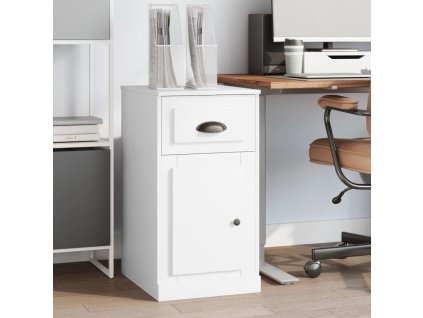 vidaXL Bočná skrinka so zásuvkami biela 40x50x75 cm kompozitné drevo