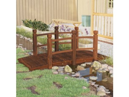 vidaXL Záhradný mostík so zábradlím 150x67x56 cm masívny smrek