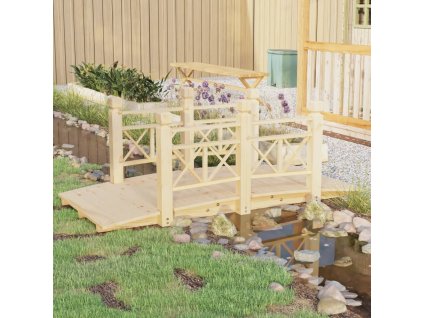 vidaXL Záhradný mostík so zábradlím 150x67x56 cm masívny smrek