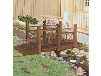 vidaXL Záhradný mostík so zábradlím 150x67x56 cm masívny smrek