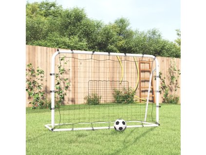 vidaXL Futbalový nahrávač, bielo čierny 184x61x123 cm, oceľ a PE