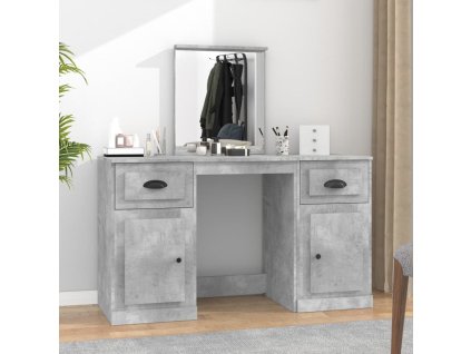 vidaXL Toaletný stolík so zrkadlom betónové sivý 130x50x132,5 cm