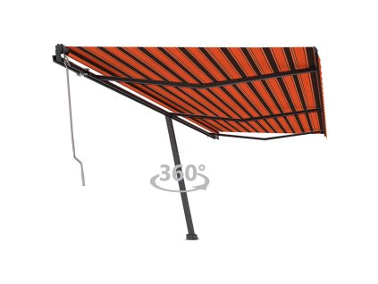 vidaXL Samostatne stojaca automatická markíza 600x350cm oranžovo-hnedá