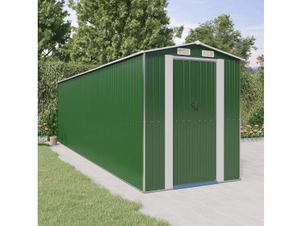 vidaXL Záhradná kôlňa zelená 192x689x223 cm pozinkovaná oceľ