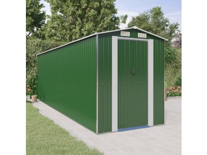 vidaXL Záhradná kôlňa zelená 192x606x223 cm pozinkovaná oceľ